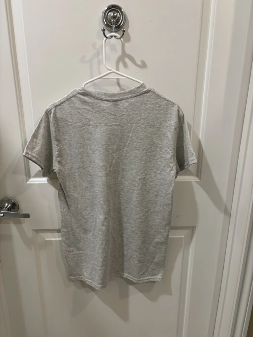 Gildan Heather Gray Tee with Navy and Yellow Michigan Arch - Picture 3 of 6